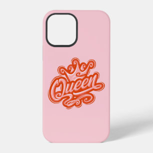 Coque iPhone 12 Pro Reine avec couronne, conception de typographie
