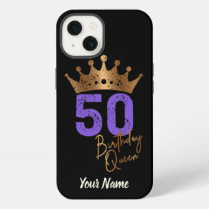 Etui iPhone 13 Reine d'anniversaire 50 pour couronne vintage 50e