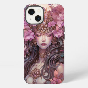 Etui iPhone 13 Reine fée rose violet Art Fantastique