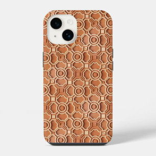 Coque Pour iPhone 14 relief géométrique 3D en terre cuite colorée compl