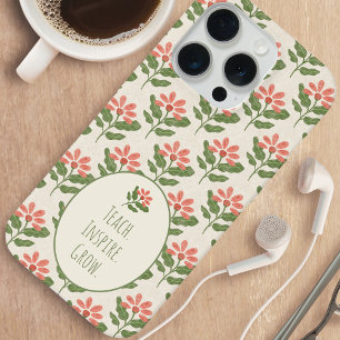 Coque iPhone 15 Pro Remerciement à l'enseignant floral