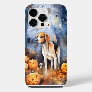 Coque Pour Pour iPhone 14 Pro Max Renard américain anglais d'Halloween avec citrouil