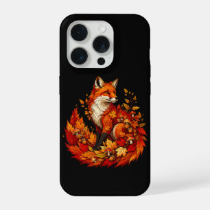Coque iPhone 15 Pro Renard d'automne Forêt d'automne Feuilles Glands C