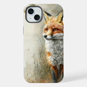 Coque iPhone 15 Plus Renard de la forêt à l'aquarelle Nature Nom