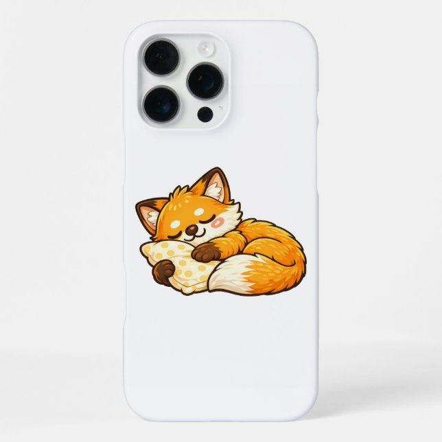Coque iPhone Renard endormi mignon et confortable (Verso)