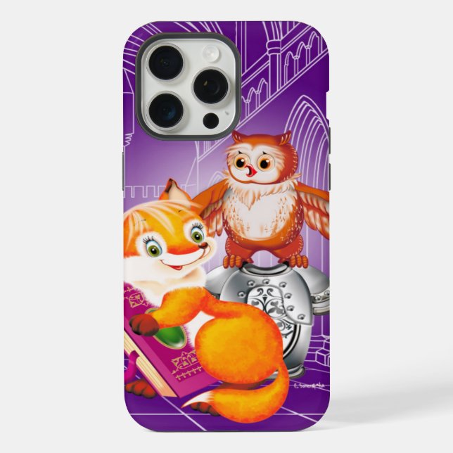 Coque iPhone renard et hibou (Verso)