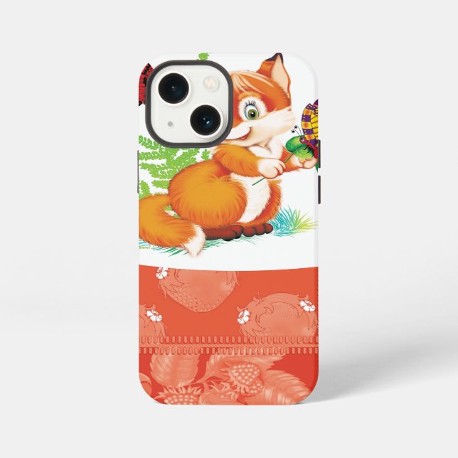 Coque iPhone renard et papillon (Verso)