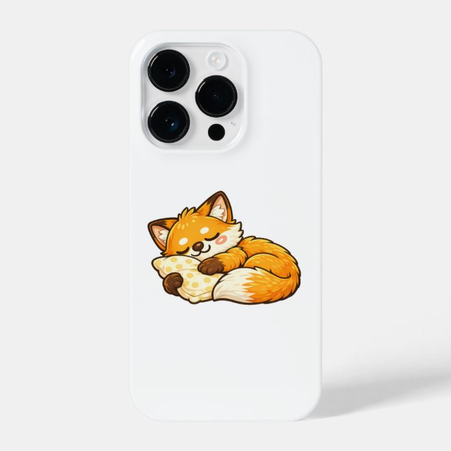 Coque iPhone Renard mignon dormant au chaud (Verso)