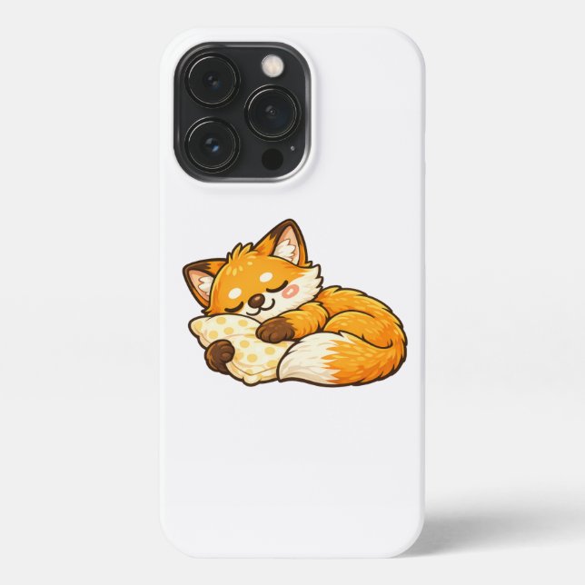 Coque iPhone Renard Mignon Endormi au Chaud (Verso)