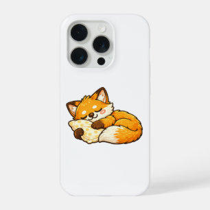 Coque iPhone 15 Pro Renard Mignon Endormi au Chaud