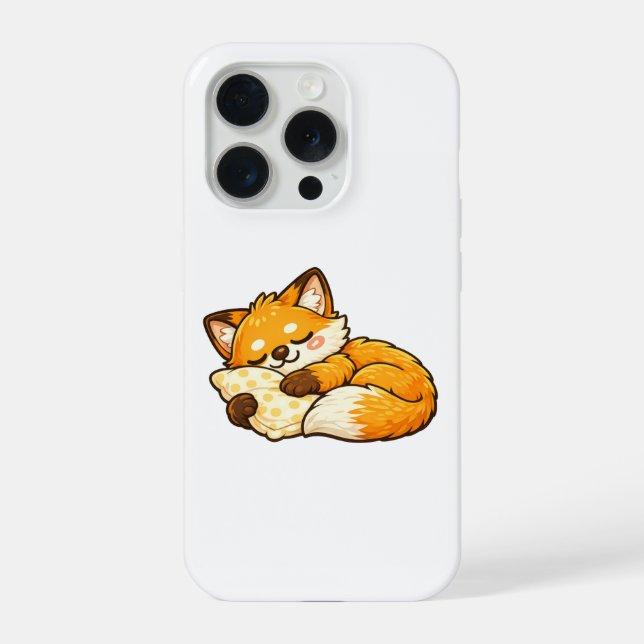 Coque iPhone Renard Mignon Endormi au Chaud (Verso)