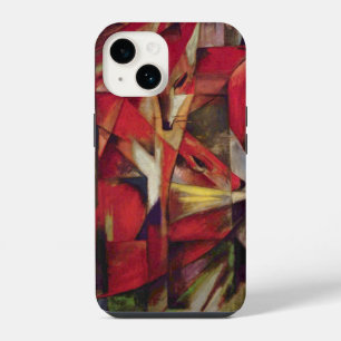 Coque Pour iPhone 14 Renards par Franz Marc, Art Cubiste Abstrait Vinta