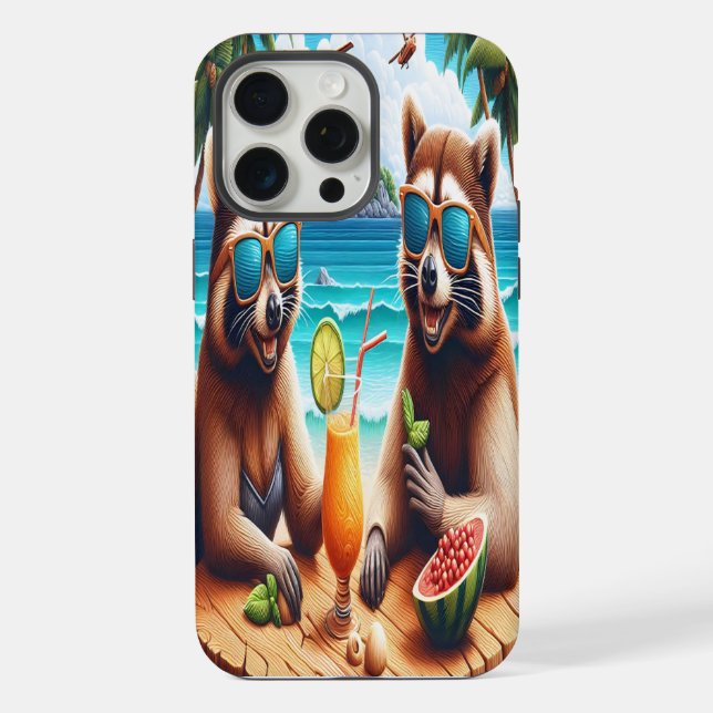 Coque iPhone Rendez-vous des ratons laveurs (Verso)