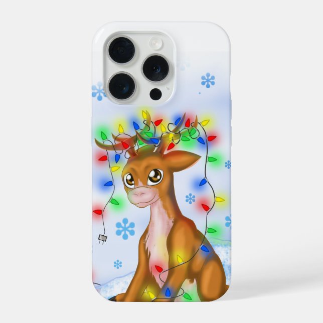 Coque iPhone Rennes de lumières de Noël (Verso)