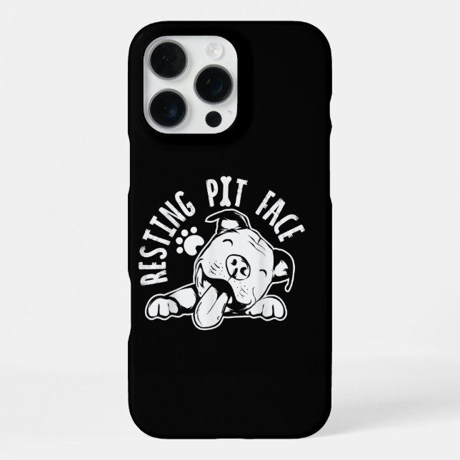 Coque iPhone Repose Pit Face Drôle Chien Pitbull Mème (Verso)
