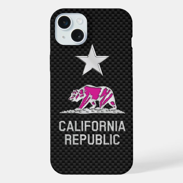 Coque iPhone RÉPUBLIQUE DE CALIFORNIE Chrome sur fibre de carbo (Verso)