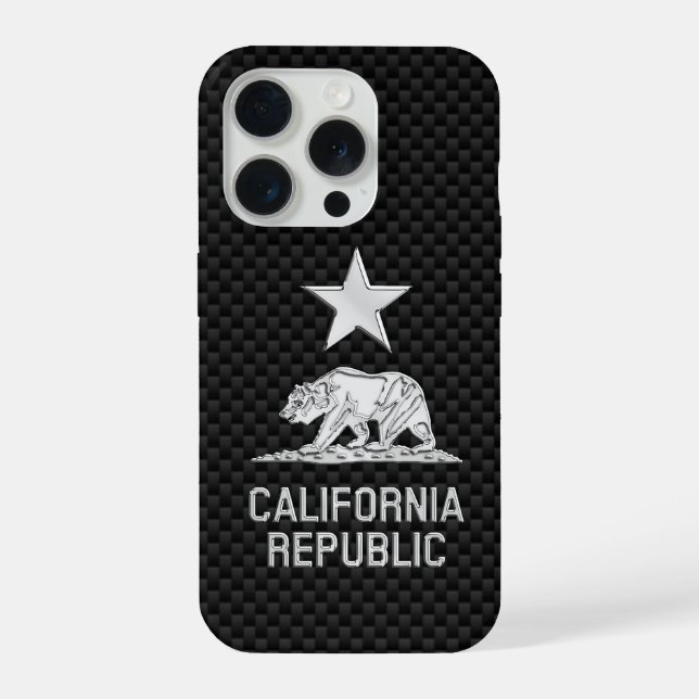 Coque iPhone RÉPUBLIQUE DE CALIFORNIE Chrome sur impression fib (Verso)