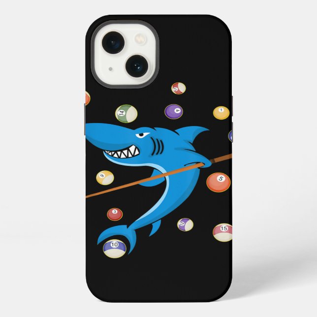 Coque iPhone Requin de billard Joueur de 8 Ball Queue de table  (Verso)