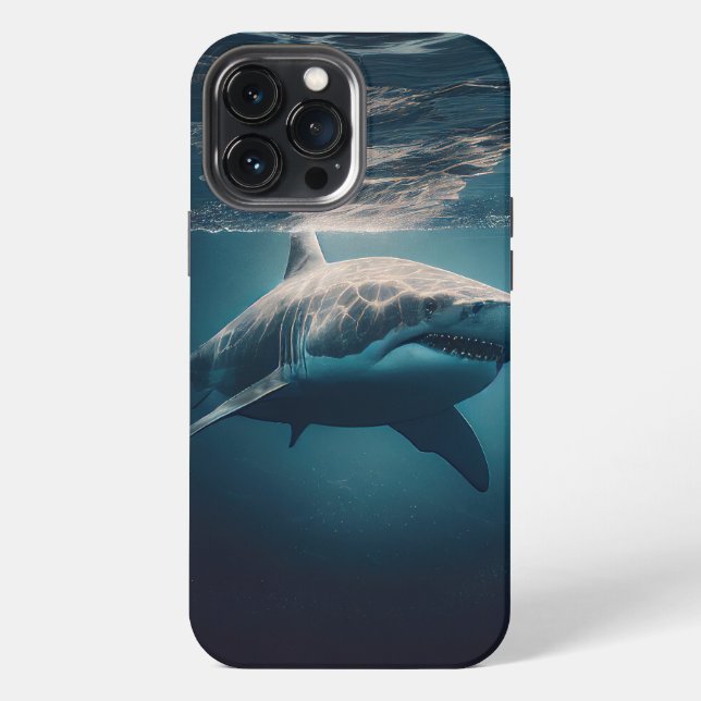 Coque iPhone requin en mer (Verso)