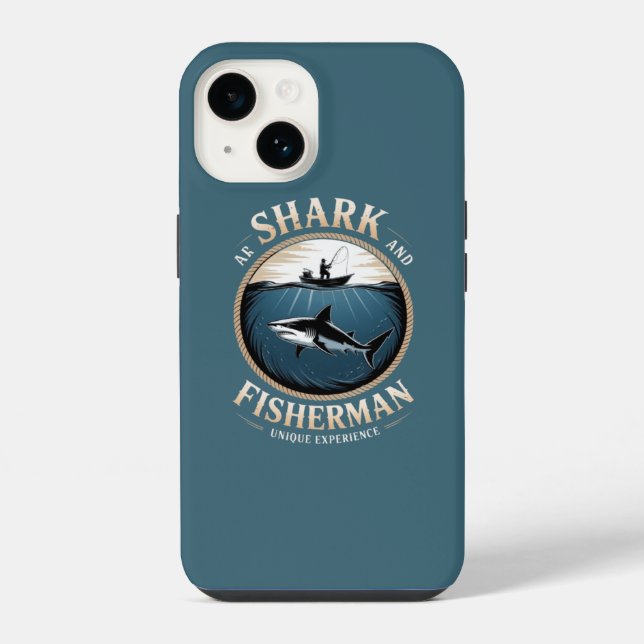 Coque iPhone Requin & Pêcheur (Verso)