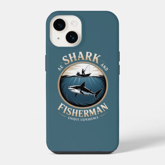 Coque iPhone Requin & Pêcheur (Verso)
