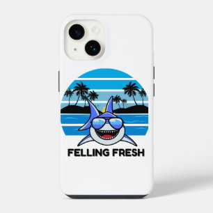 Coque Pour iPhone 14 Requin Rétro Cool avec Lunettes de Soleil
