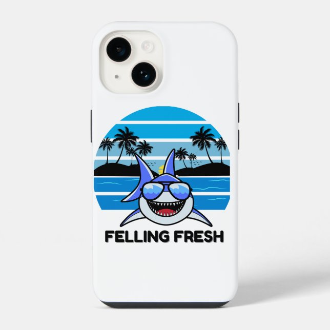 Coque iPhone Requin Rétro Cool avec Lunettes de Soleil (Verso)