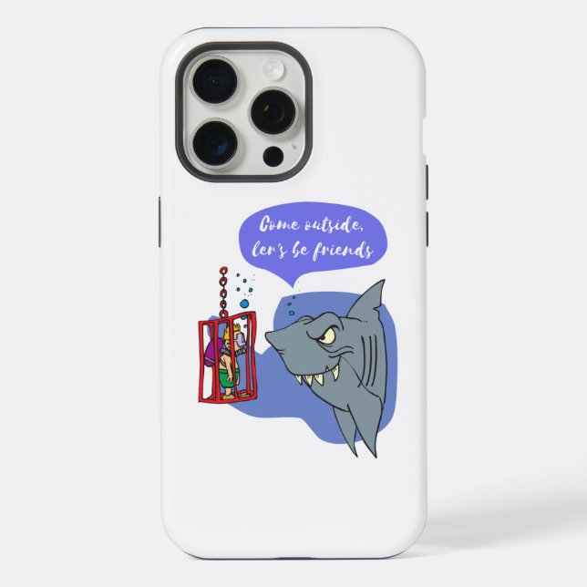 Coque iPhone requin, soyons amis (Verso)