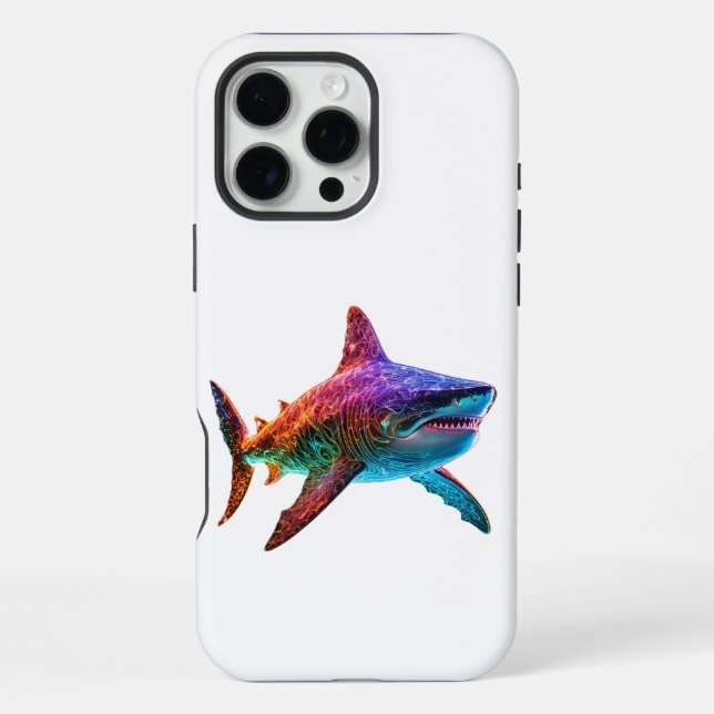 Coque iPhone Requin Spectre Néon (Verso)