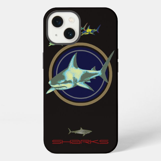 Coque iPhone Requins inspirés de la mer (Verso)