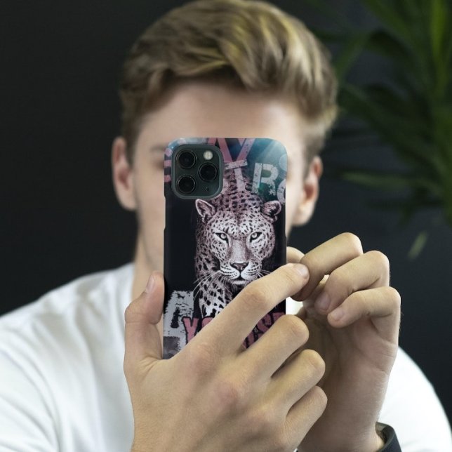 Coque iPhone Reste fort léopard (Créateur téléchargé)