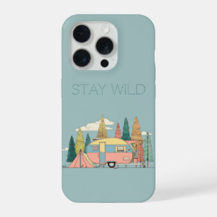 Coque iPhone 15 Pro Reste Sauvage Campeur – Jolie Étiquette Cadeau pou