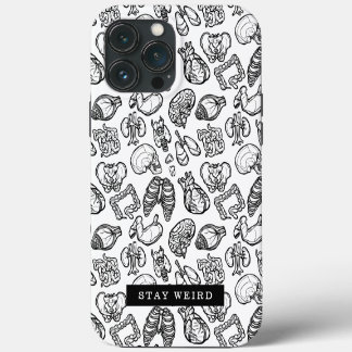 Etui iPhone 13 Pro Max Restez Bizarre Anatomie Humaine Noir & Blanc Biolo