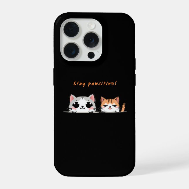 Coque iPhone Restez pawsitif (Verso)