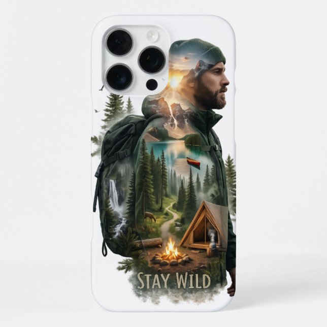 Coque iPhone Restez Sauvage Double Exposition (Verso)
