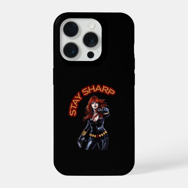 Coque iPhone Restez Vif - Veuve noire (Verso)
