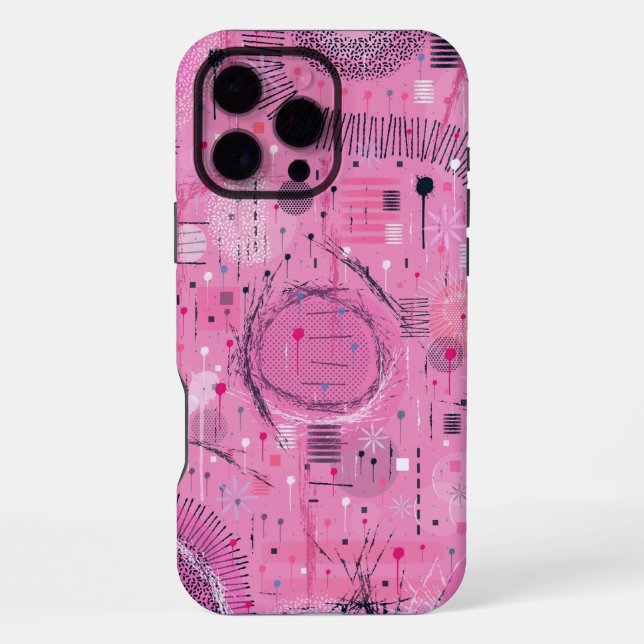 Coque iPhone Résumé d'art abstrait de sundae à la fraise  (Verso)