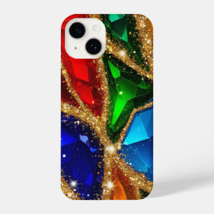 Coque Pour iPhone 14 Résumé de pierre précieuse colorée avec étincelle 