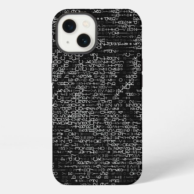 Coque iPhone Résumé Numérique Noir et Blanc (Verso)