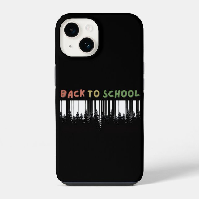 Coque iPhone Retour à l'école avec une touche d'arbres sauvages (Verso)