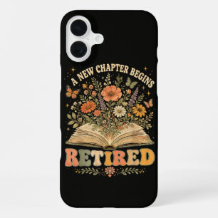 Coque iPhone 16 Plus Retraité Un Nouveau Chapitre Commence Livre Floral