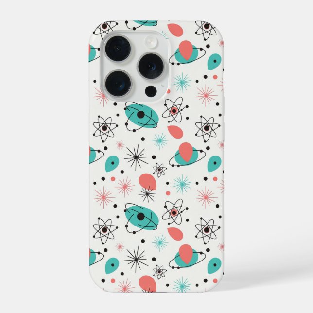 Coque iPhone Retro 1950s Atomic Starburst & Orbiting Atoms(L) (Verso)