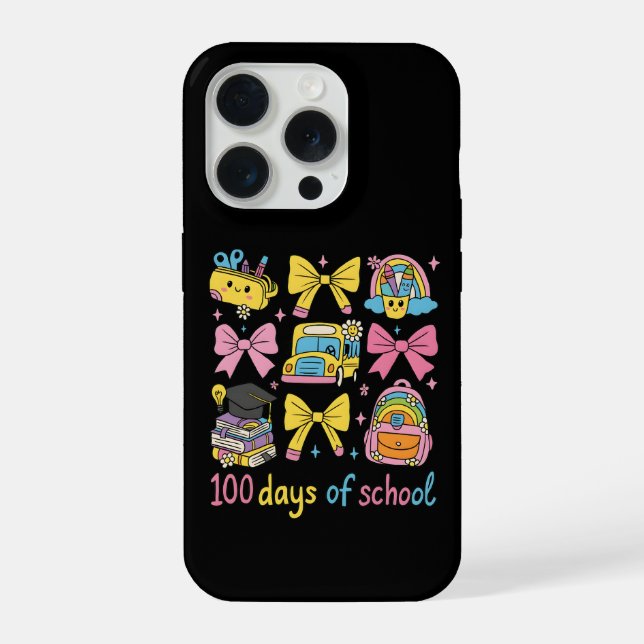 Coque iPhone Rétro 67 Jours D'école Crayon Pastel Étudiant (Verso)