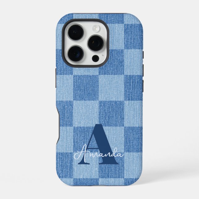 Coque iPhone Retro À damiers Fade (Verso)