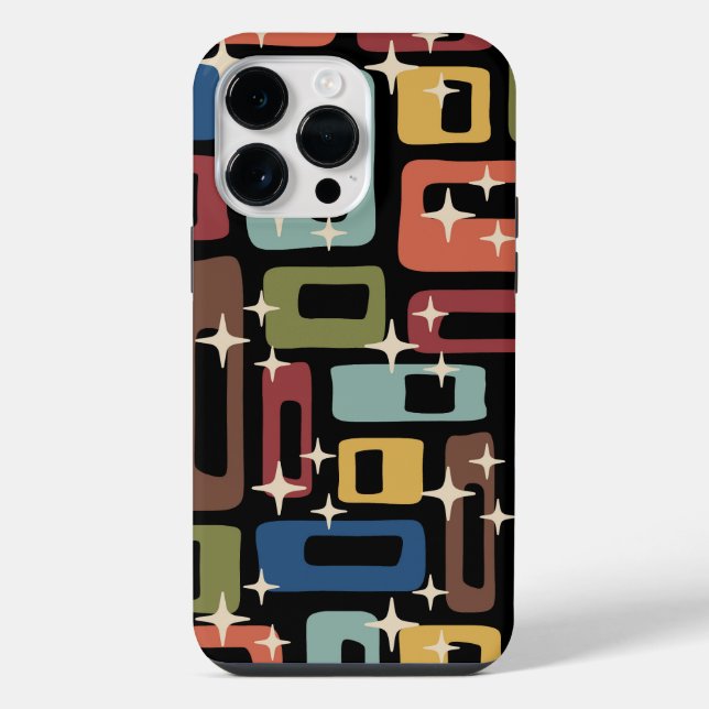 Coque iPhone Rétro Abstrait Moderne du Milieu du Siècle (Verso)