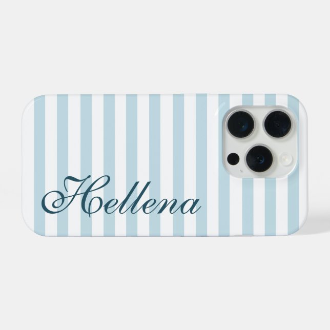 Coque iPhone Rétro Bandes Bleues et Blanches sur le thème Coast (Verso Horizontal)