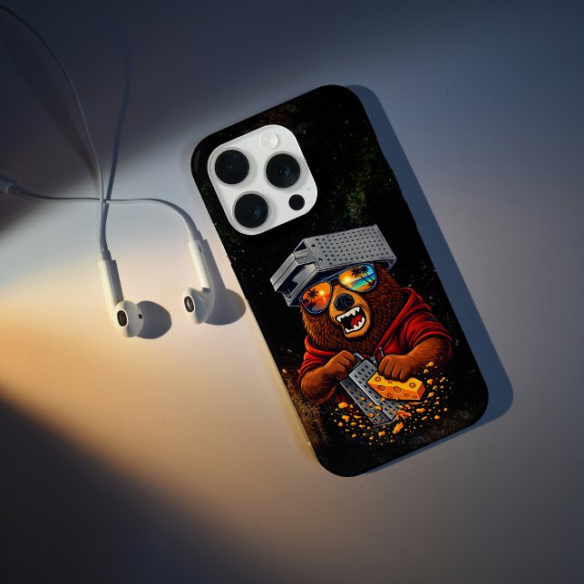Coque iPhone Retro Bear With Cheese Grater Hat and Sunglasses (Créateur téléchargé)