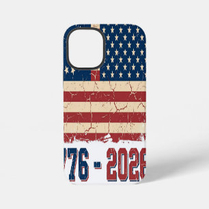 Coque iPhone 12 Mini Rétro Betsy Ross & Drapeau à 50 étoiles Semiquince