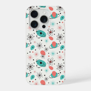 Coque iPhone 15 Pro Rétro Éclatement Stellaire Atomique et Atomes en O
