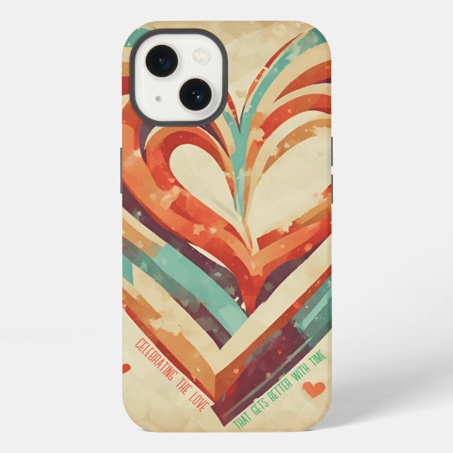 Coque iPhone Rétro en forme de coeur (Verso)